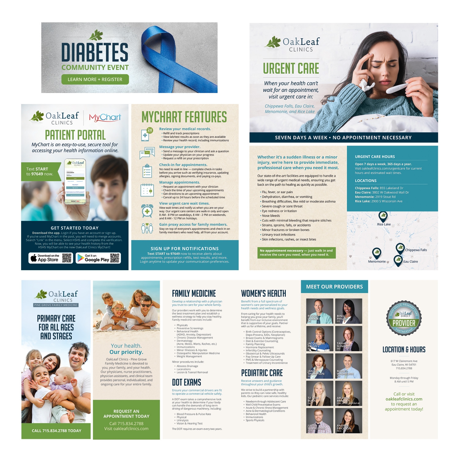 OakLeaf Clinics Branding - Banners, Postcards, Flyers, and Brochures Logo