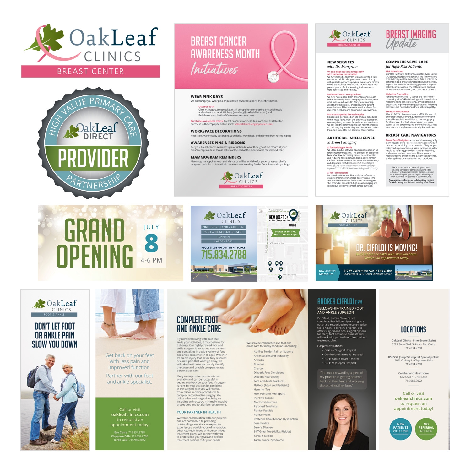 OakLeaf Clinics Branding - Logo, Seal, Flyers, Postcards, and Brochures Logo